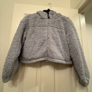 BDG Women's Fluffy Gray Puffer Jacket